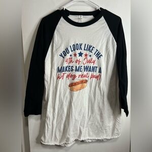 Legally Blonde Fourth Of July Hot Dog Baseball Tee